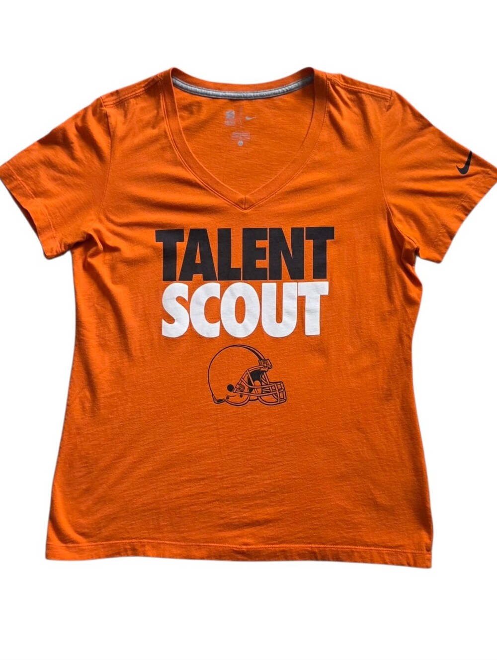 Cleveland Browns Nike XL Orange Talent Scout‎ NFL Team Apparel V Neck Tee Shirt